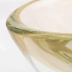 Hand Blown Modern Murano Bowl with 24 karat Gold Flecks and Bubbles - 4225251