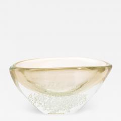 Hand Blown Modern Murano Bowl with 24 karat Gold Flecks and Bubbles - 4226834