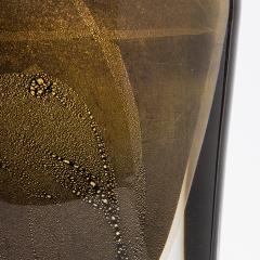 Hand Blown Modern Murano Vase in Black with 24 karat Gold Flecks and Bubles - 4225203