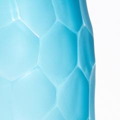 Hand Blown Modern Tall Murano Vase in Aquamarine Large - 4225166