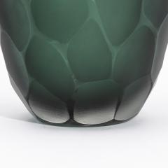 Hand Blown Modern Tall Murano Vase in Eucalyptus Green Medium - 4225175