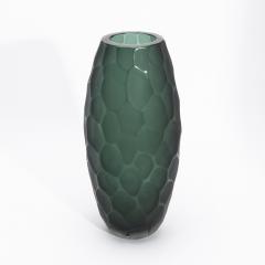 Hand Blown Modern Tall Murano Vase in Eucalyptus Green Medium - 4225238