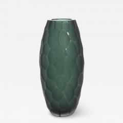 Hand Blown Modern Tall Murano Vase in Eucalyptus Green Medium - 4226844