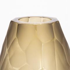 Hand Blown Modern Tall Murano Vase in Olive Green Large - 4227058