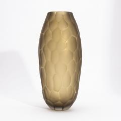 Hand Blown Modern Tall Murano Vase in Olive Green Medium - 4225593