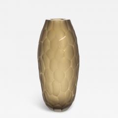 Hand Blown Modern Tall Murano Vase in Olive Green Medium - 4226853