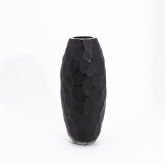 Hand Blown Modern Tall Murano Vase in Onyx Black Medium - 4225151
