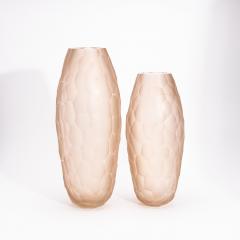 Hand Blown Modern Tall Murano Vase in Rose Medium - 4225509