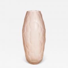 Hand Blown Modern Tall Murano Vase in Rose Medium - 4226847