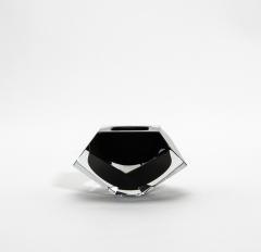 Hand Blown Murano Ashtray in Clear and Onyx Black - 4208140