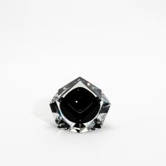 Hand Blown Murano Ashtray in Clear and Onyx Black - 4208141