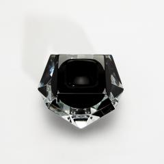 Hand Blown Murano Ashtray in Clear and Onyx Black - 4208143