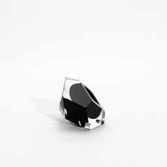 Hand Blown Murano Ashtray in Clear and Onyx Black - 4208144