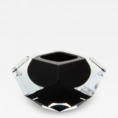 Hand Blown Murano Ashtray in Clear and Onyx Black - 4208683