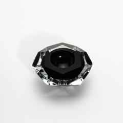 Hand Blown Murano Ashtray in Clear and Onyx Black - 4208336