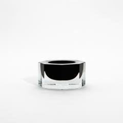 Hand Blown Murano Ashtray in Clear and Onyx Black - 4208313