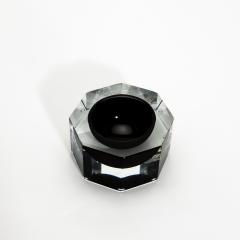 Hand Blown Murano Ashtray in Clear and Onyx Black - 4208317