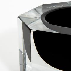 Hand Blown Murano Ashtray in Clear and Onyx Black - 4208321