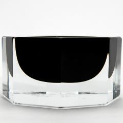 Hand Blown Murano Ashtray in Clear and Onyx Black - 4208325