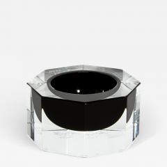 Hand Blown Murano Ashtray in Clear and Onyx Black - 4208724