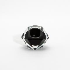 Hand Blown Murano Ashtray in Clear and Onyx Black - 4208482