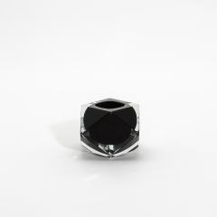 Hand Blown Murano Ashtray in Clear and Onyx Black - 4208484