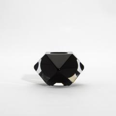 Hand Blown Murano Ashtray in Clear and Onyx Black - 4208486