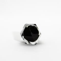 Hand Blown Murano Ashtray in Clear and Onyx Black - 4208504