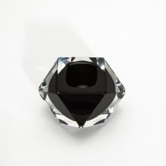 Hand Blown Murano Ashtray in Clear and Onyx Black - 4208505