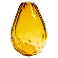 Hand Blown Murano Barrel Vase in Amber XXL - 3851785