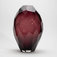 Hand Blown Murano Barrel Vase in Amethyst - 4236357