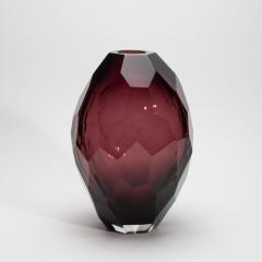 Hand Blown Murano Barrel Vase in Amethyst - 4236358
