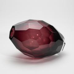 Hand Blown Murano Barrel Vase in Amethyst - 4236360