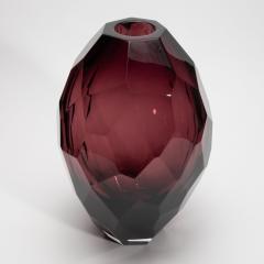 Hand Blown Murano Barrel Vase in Amethyst - 4236361
