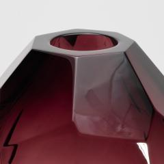 Hand Blown Murano Barrel Vase in Amethyst - 4236376