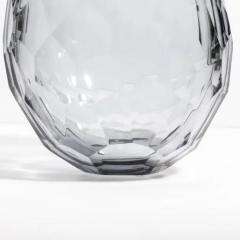 Hand Blown Murano Barrel Vase in Grey with Side Cut XL - 3851819