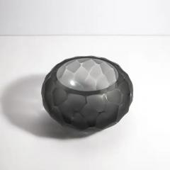 Hand Blown Murano Battuto Bowl in Grey - 3851946