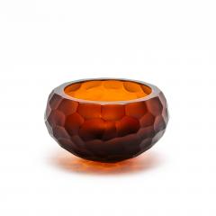 Hand Blown Murano Battuto Bowl in Tobacco Small - 4210840