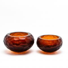 Hand Blown Murano Battuto Bowl in Tobacco Small - 4210841