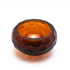 Hand Blown Murano Battuto Bowl in Tobacco Small - 4210842