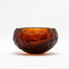 Hand Blown Murano Battuto Bowl in Tobacco Small - 4210846