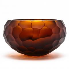 Hand Blown Murano Battuto Bowl in Tobacco Small - 4210849