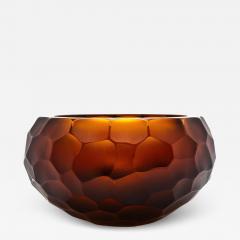 Hand Blown Murano Battuto Bowl in Tobacco Small - 4211662