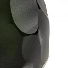 Hand Blown Murano Battuto Vase in Black and Deep Green Medium - 3852200