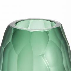Hand Blown Murano Battuto Vase in Emerald Green Small - 4210825