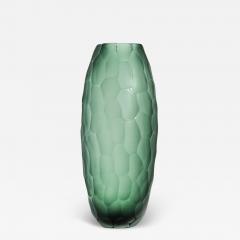 Hand Blown Murano Battuto Vase in Emerald Green Small - 4211656
