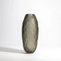 Hand Blown Murano Battuto Vase in Grey - 3851669