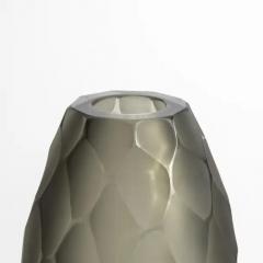 Hand Blown Murano Battuto Vase in Grey - 3851671