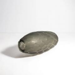 Hand Blown Murano Battuto Vase in Grey - 3851672