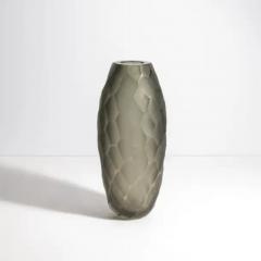 Hand Blown Murano Battuto Vase in Grey - 3851688